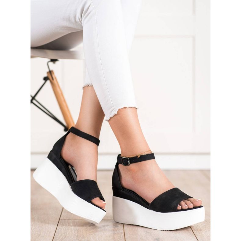 Comer Lagane sandale na platformi crno 1