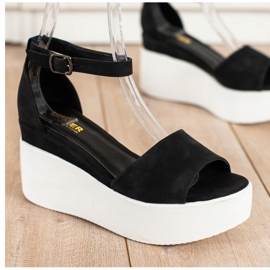 Comer Lagane sandale na platformi crno 2