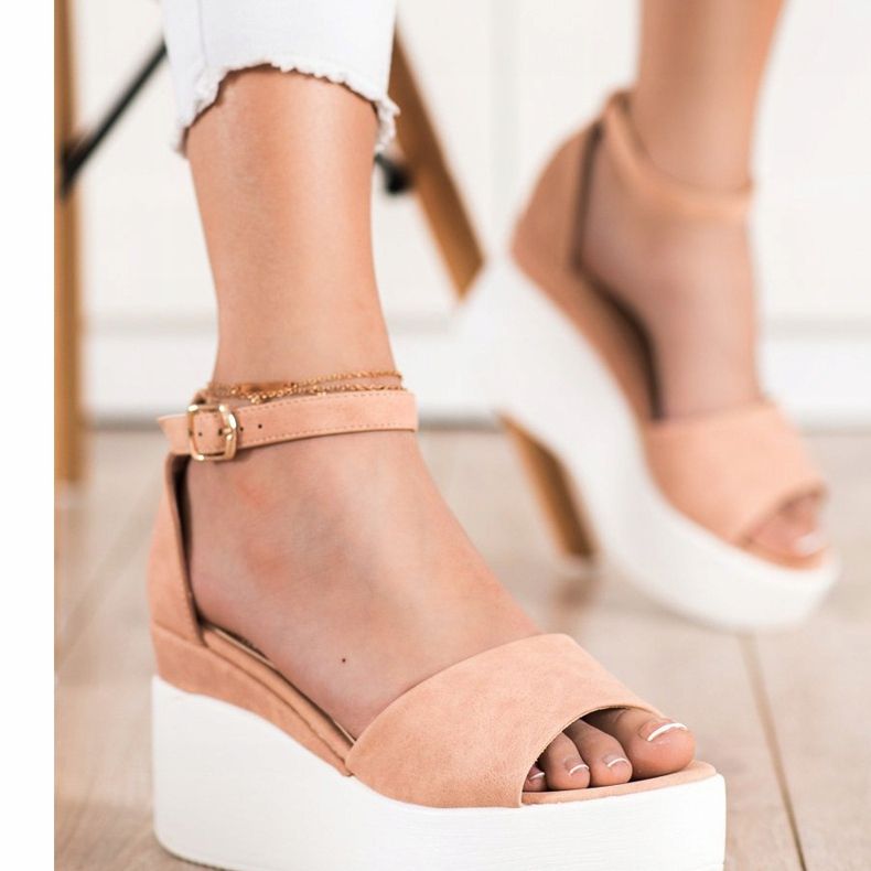 Comer Lagane sandale na platformi bež 2