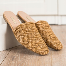 SHELOVET Papuče od slame smeđa 1