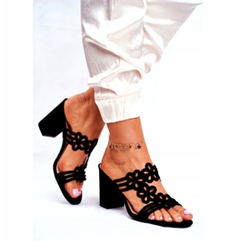 Ženske papuče na visoku petu Sergio Leone crne SK031 crna 2