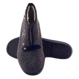 Ženske izolirane papuče Befado 031d027 smeđa siva 3