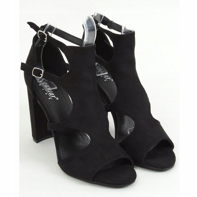 Crne sandale sa visokim potpeticama NS111P Crna 1