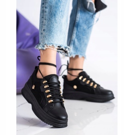 SHELOVET Crne tenisice na platformi crno 2