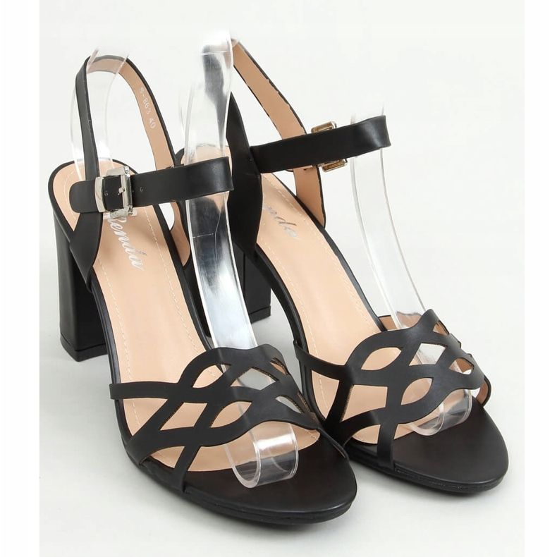 Crne S-863 Crne sandale s visokim potpeticama crno 1