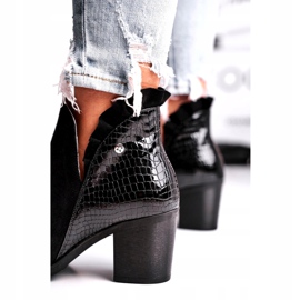 Ženske čizme na petu, kožna opruga Maciejka Crna 04833-01 1