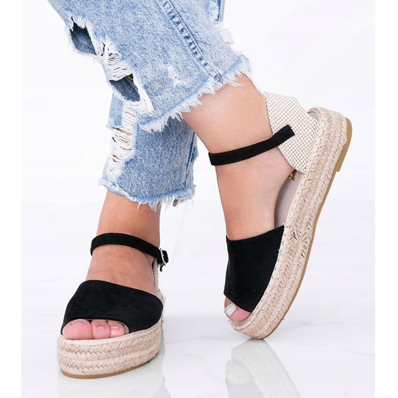 Crne sandale na platformi Pearl River crna 1