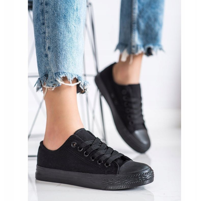 SHELOVET Sportske crne tenisice crno 2