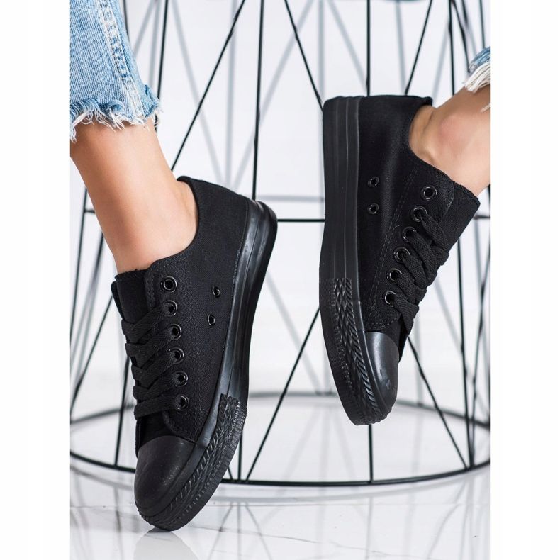 SHELOVET Sportske crne tenisice crno 1