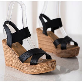 Sea Elves Slip-on svijetle sandale crna 2