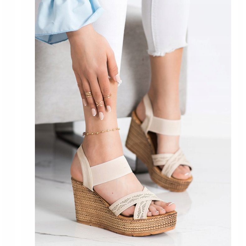 Sea Elves Slip-on svijetle sandale bež 1