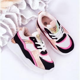 Dječje sportske cipele Tenisice Neon Pink Game Time bijela crna ružičasta 1