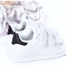 FR1 Dječje sportske cipele s čičak crno -bijelim Fifi bijela 1