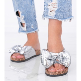 BM Srebrne papuče s mašnom Norris srebro 1