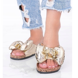 Zlatne papuče s Norrisovom mašnom zlatna 1