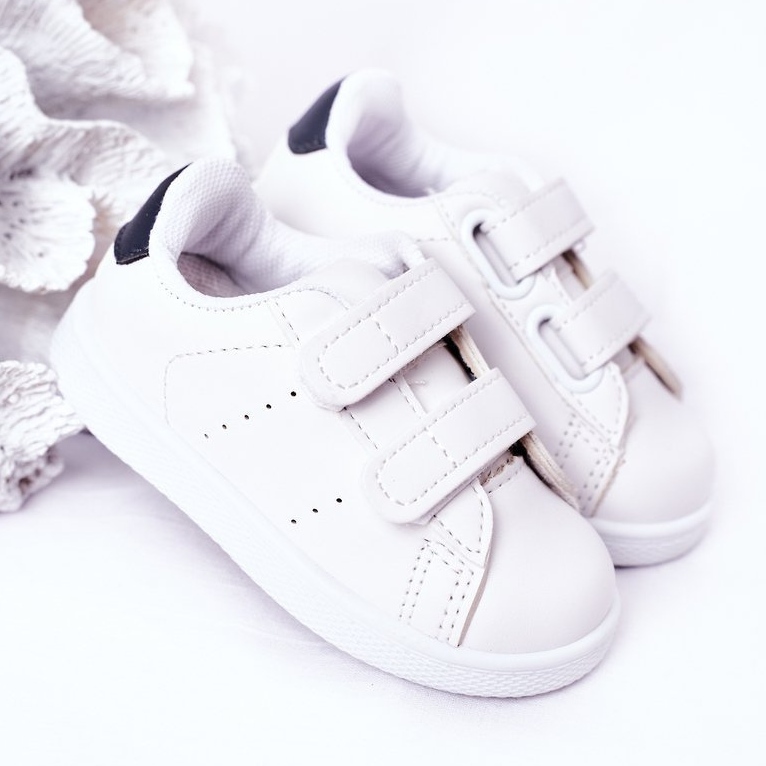 Dječje bijele i tamnoplave kalifornijske tenisice s čičak trakom bijela 2