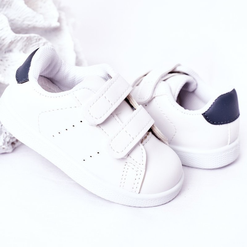 Dječje bijele i tamnoplave kalifornijske tenisice s čičak trakom bijela 1