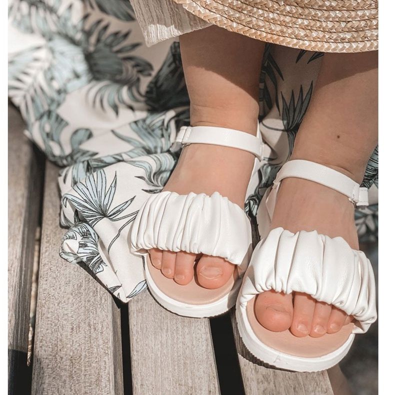 FR1 Dječje sandale s čičak bijelim Aimyjem bijela 4