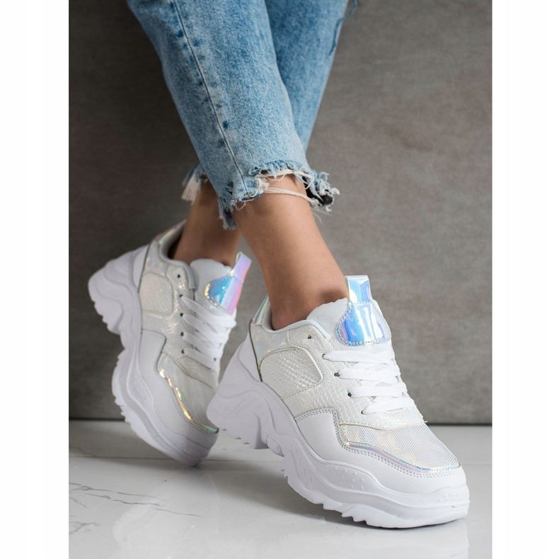 Weide Tenisice od eko kože sa zmijskim printom bijela 1