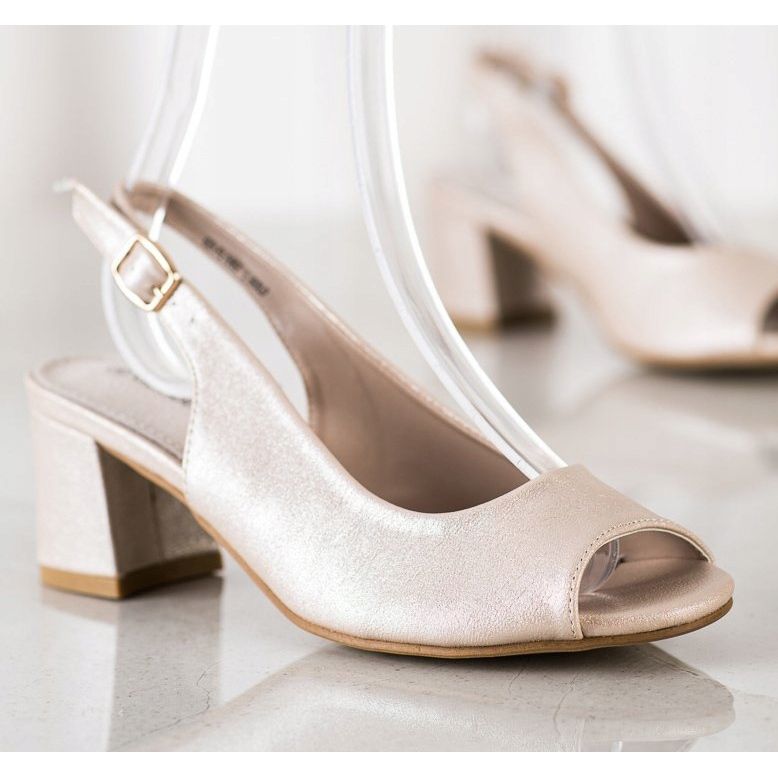 Goodin Zlatne svjetlucave sandale bež zlatna 1