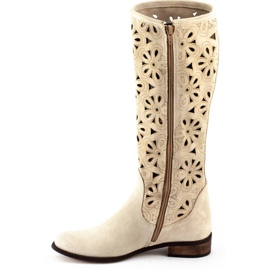 Olivier Ženske svijetle bež ažurne čizme 1