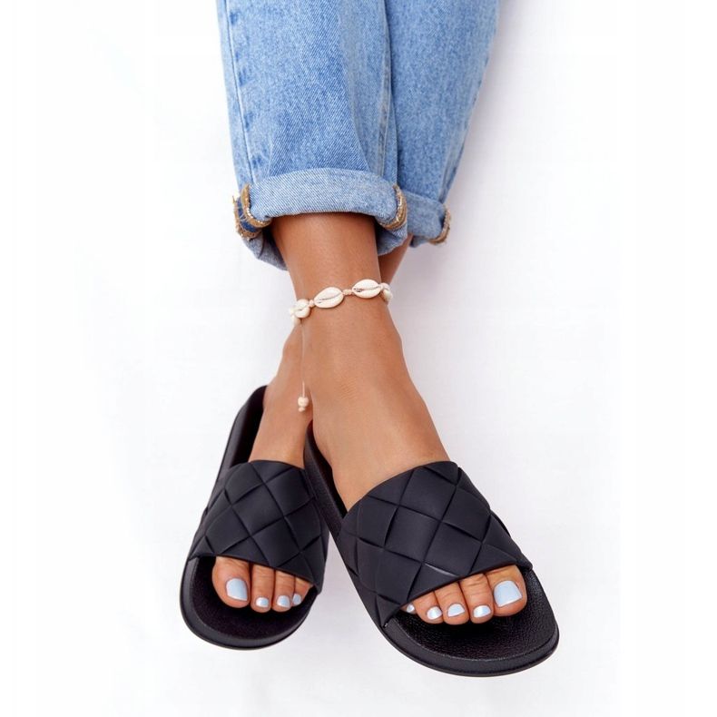 PS1 Ženske crne gumene papuče Let's Swim crna 3