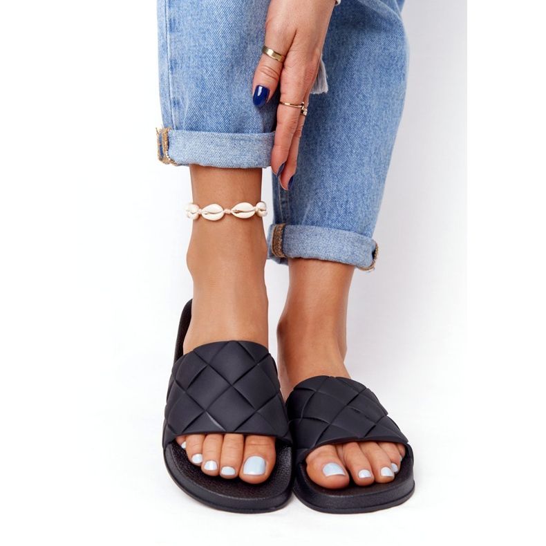 PS1 Ženske crne gumene papuče Let's Swim crna 1