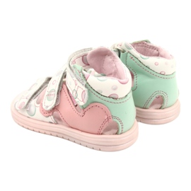 Visoko profilaktičke sandale Mazurek 1291 bijela ružičasta zelena 3