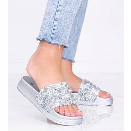 Srebrne papuče s kubnim cirkonijem Love Bling srebro 1