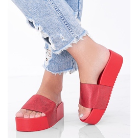 Crvene japanke na debelom Crysta potplatu crvena 1