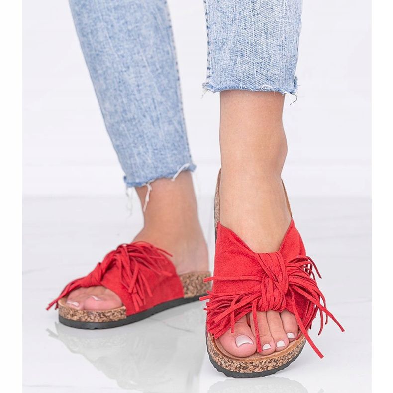 Crvene sandale na potplatu od pluta Crys crvena 1