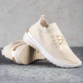 SHELOVET Udobne tenisice koje se navlače bež 1