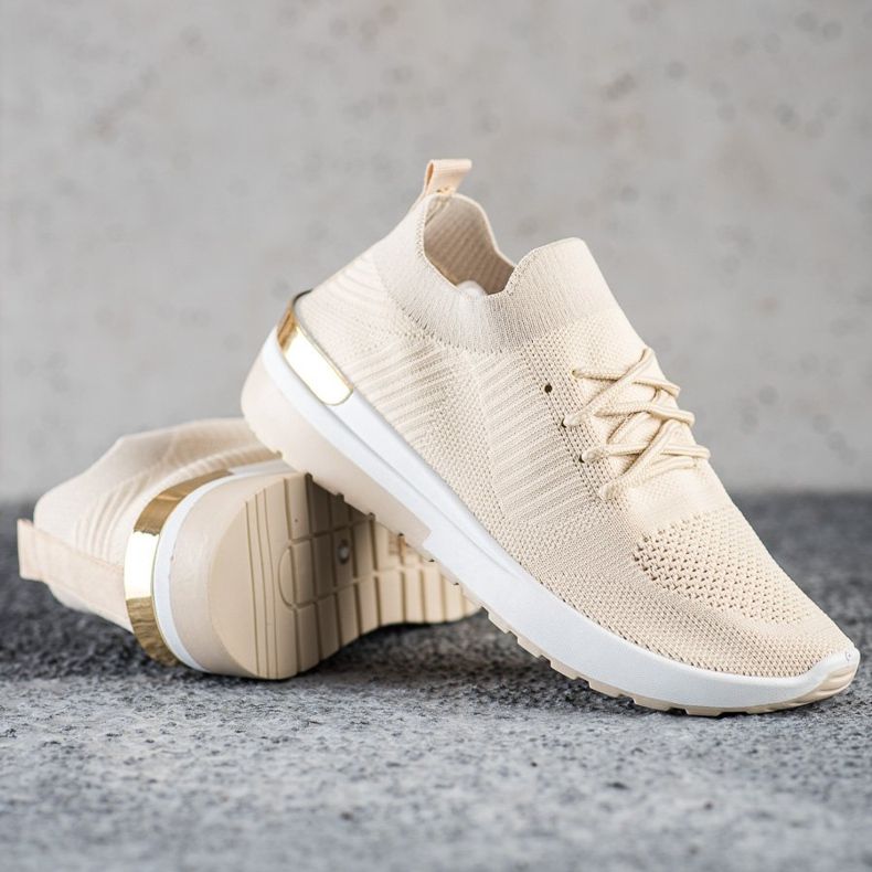 SHELOVET Udobne tenisice koje se navlače bež 1