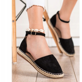 Small Swan Udobne espadrile od antilopa crna 2