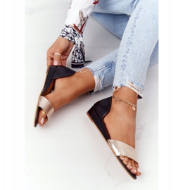 Kožne sandale Maciejka 1971-46 Crna i zlatna crno 1