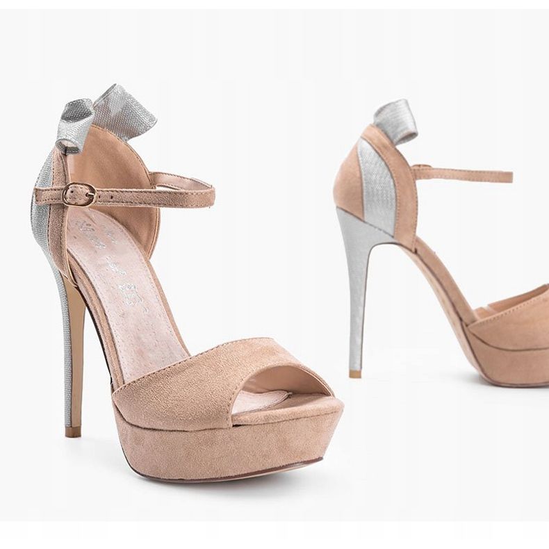 Bež sandale na iglu Mistery 1