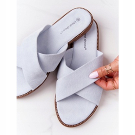 Ženske papuče od velura Plava Edesa 1