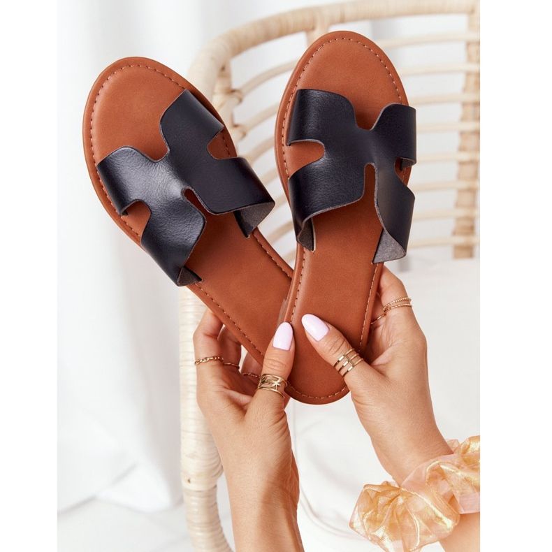 Ženske crne kožne papuče Seres crna 2