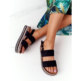 Sandale od antilopa na platformi Black Olympia crno raznobojna 1