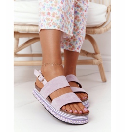 Sandale od antilopa na platformi Violet Olympia ljubičasta 2