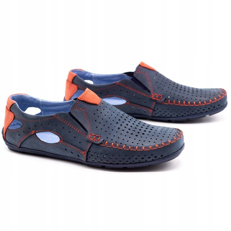 Olivier Muške cipele natikače 901 tamnoplava s crvenom bojom crvena 2