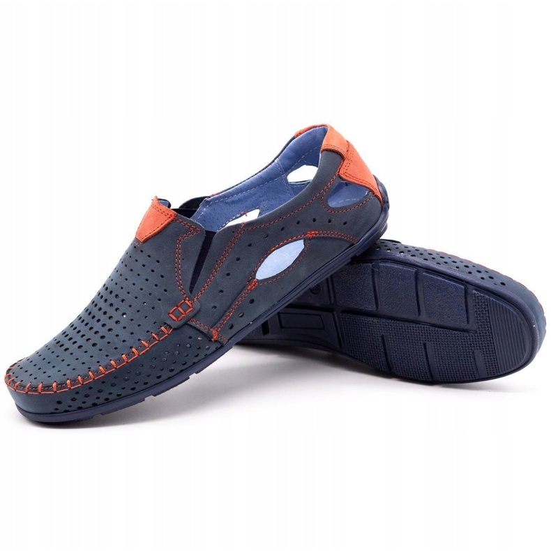 Olivier Muške cipele natikače 901 tamnoplava s crvenom bojom crvena 3