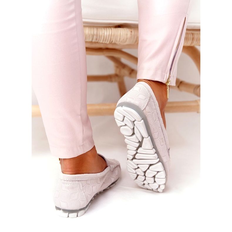 Kožne mokasine ekološke kvalitete Rio Flore Bež siva 4