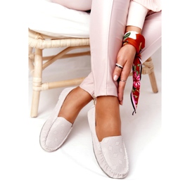 Kožne mokasine ekološke kvalitete Rio Flore Bež siva 2