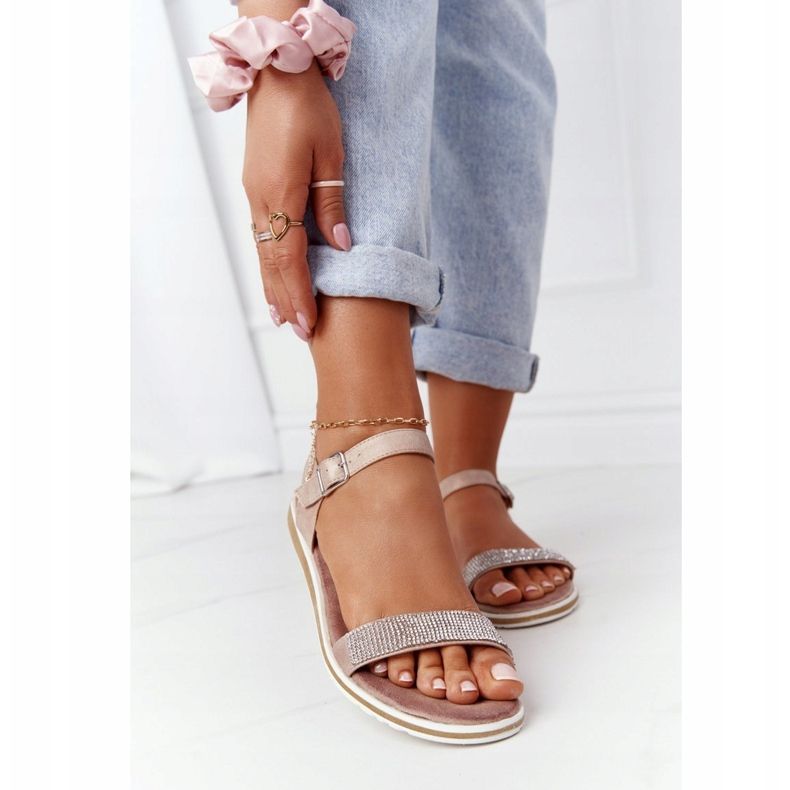 S.Barski Sandale s kubnim cirkonijom S. Barski 701-18 Bež 1