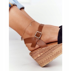 S.Barski Crne sandale na klinu S. Barski GD-38 smeđa crna 1