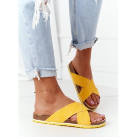 Kožne profilne papuče Big Star HH274596 Žuta žuta boja 2