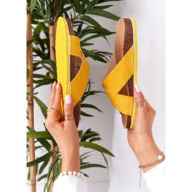 Kožne profilne papuče Big Star HH274596 Žuta žuta boja 1