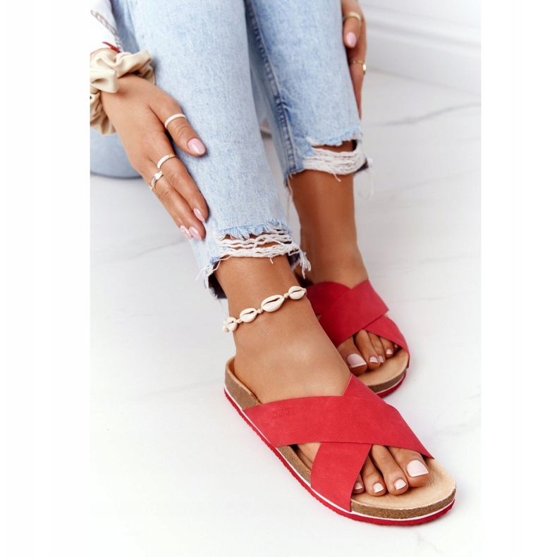 Kožne profilne papuče Big Star HH274598 Crvena 2