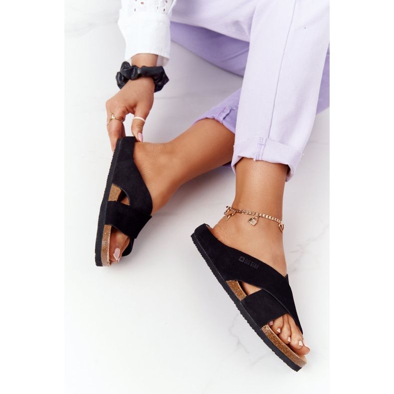 Profilirane papuče od antilopa Big Star HH274640 Crna 2